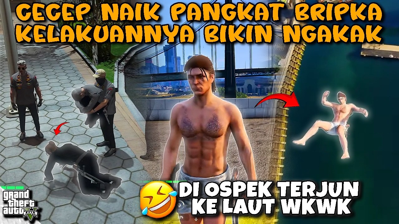 KELAKUAN NGAKAK CECEP NAIK PANGKAT BRIPKA WKWK🤣!! FUNNY MOMENTS || GTA V ROLEPLAY