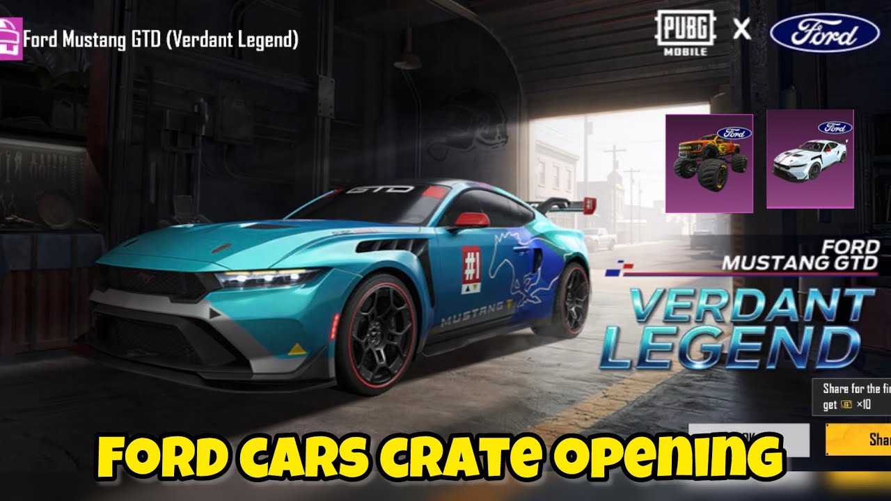 Motor Cruise | Ford Lucky Spin Crate Opening | Pubg Mobile X Ford | 20000 UC | Ford Mustang