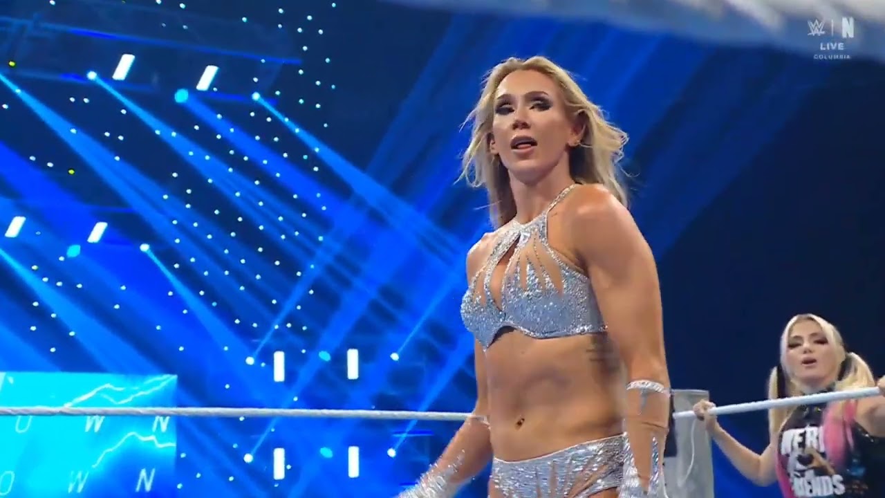 ALEXA BLISS & CHARLOTTE FLAIR VS B-FAB & MICHIN | WWE SMACKDOWN PART 1 background