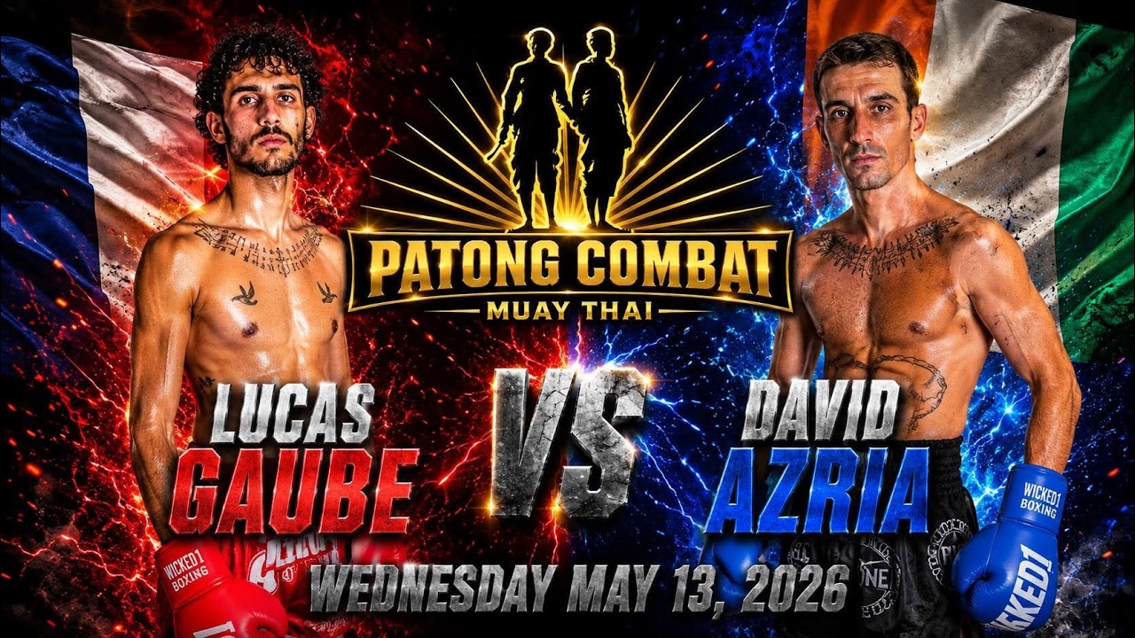 Lucas Gaube Sitpornpitak VS David Azria Cookie Muay Thai background