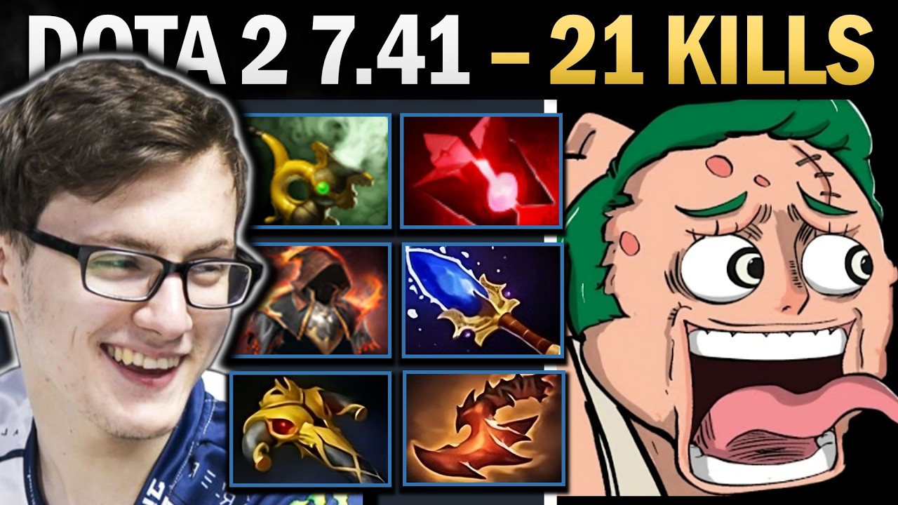 Pudge Dota 2 7.41 with 21 Kills and Bloodstone - Dota 2 Gameplay