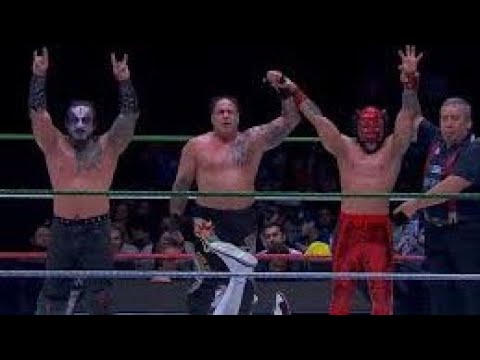 Lucha Libre AAA May 9th 2026 Trios — El Mesías, Mecha Wolf and Lince Dorado defeated background