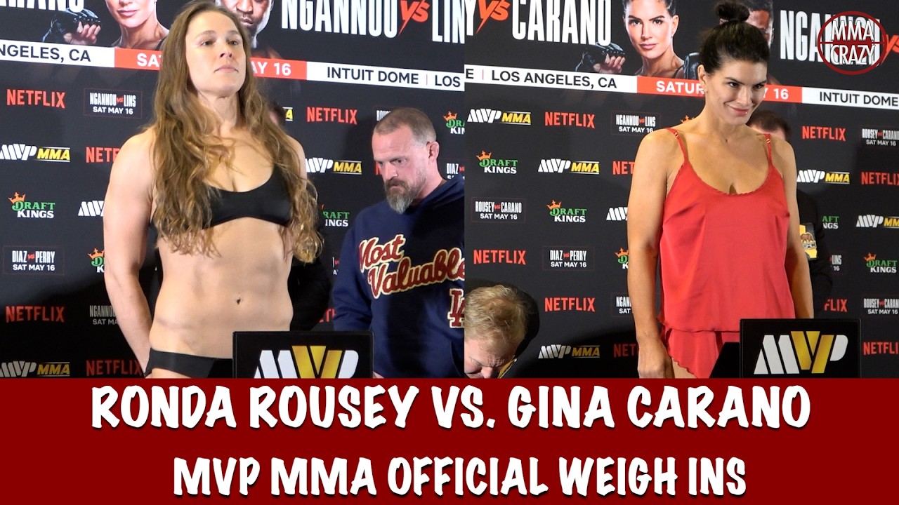MVP MMA Official Weigh Ins: Ronda Rousey & Gina Carano background