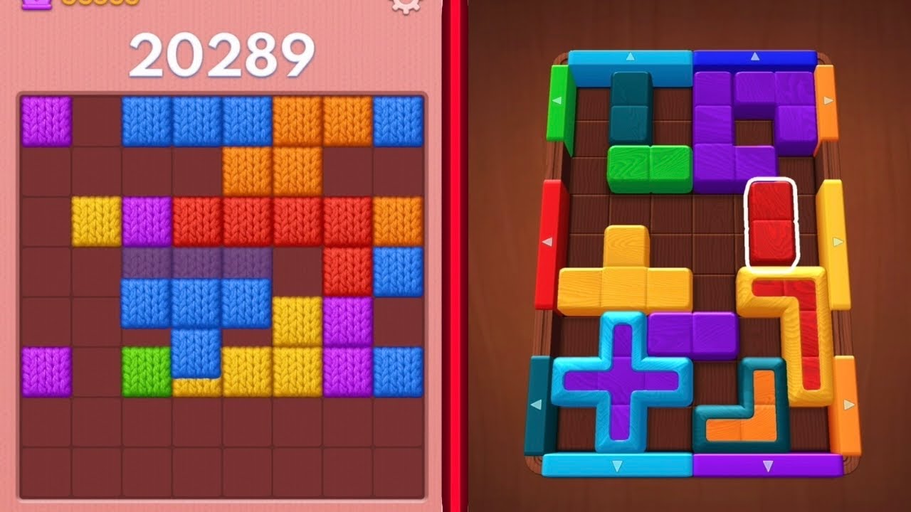 Block Blast Puzzle 🧩 VS Wood Away Blocks ✨ All Levels Gameplay 🎮🔥 Satisfying background