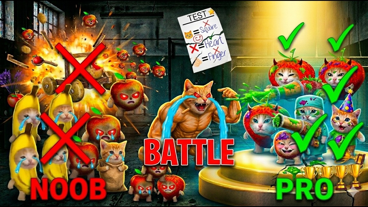 Baby Banana Cat School Cry and Happy Videos Compilation background