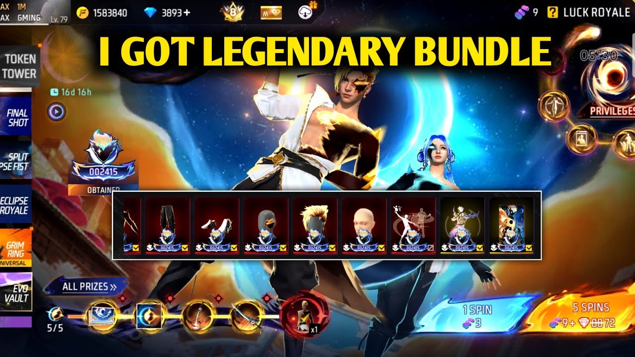 Legendary Eclipse Bundle - One Spin Trick🔥😱| Token Tower Event Spin | Free Fire New Event | Ff Event