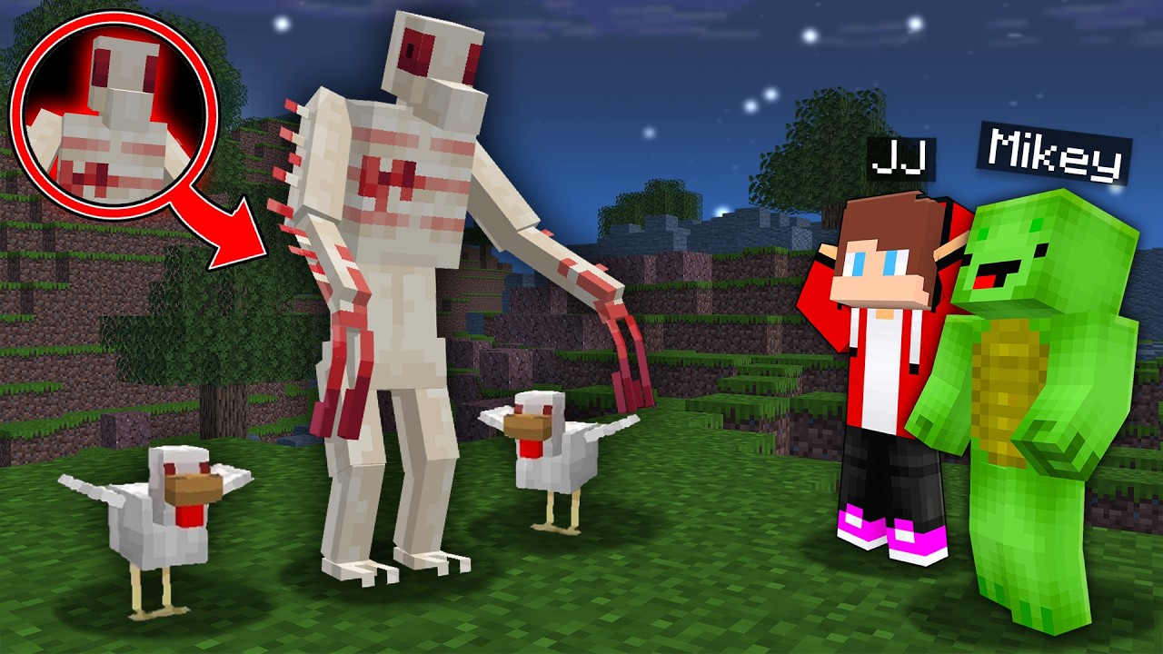 JJ and Mikey Found a SCARY Chicken in Minecraft !?