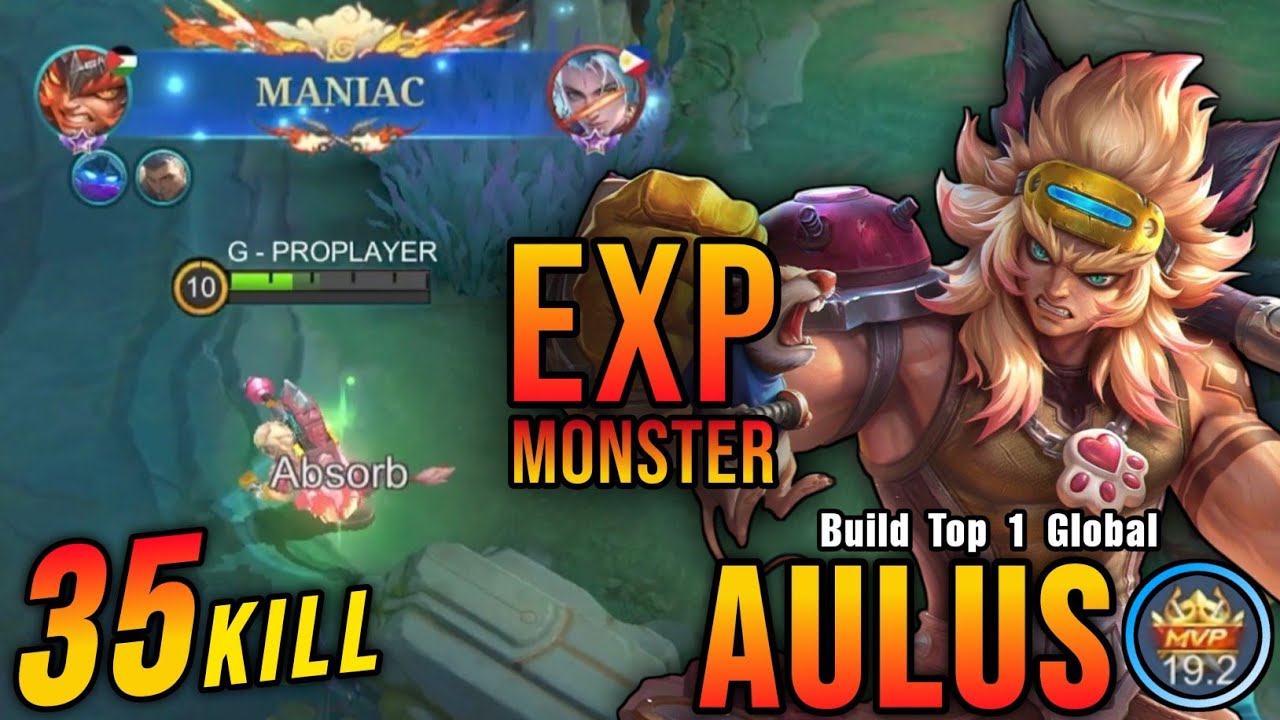 35 Kills + MANIAC!! Aulus Best Build EXP Lane!! - Build Top 1 Global Aulus ~ MLBB background