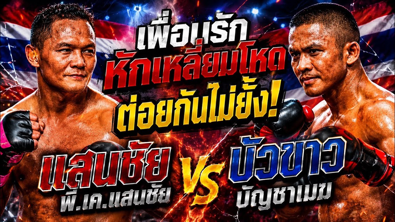 เพื่อนรักหักเหลี่ยมโหด ต่อยกันไม่ยั้ง! แสนชัย พี.เค.แสนชัย vs บัวขาว บัญชาเมฆ