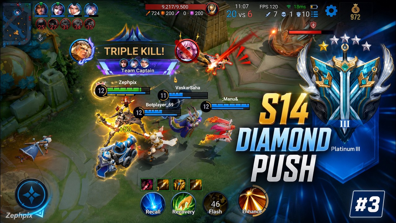 S14 Platinum to Diamond Push | 2-Match Highlights #3 | Honor of Kings background