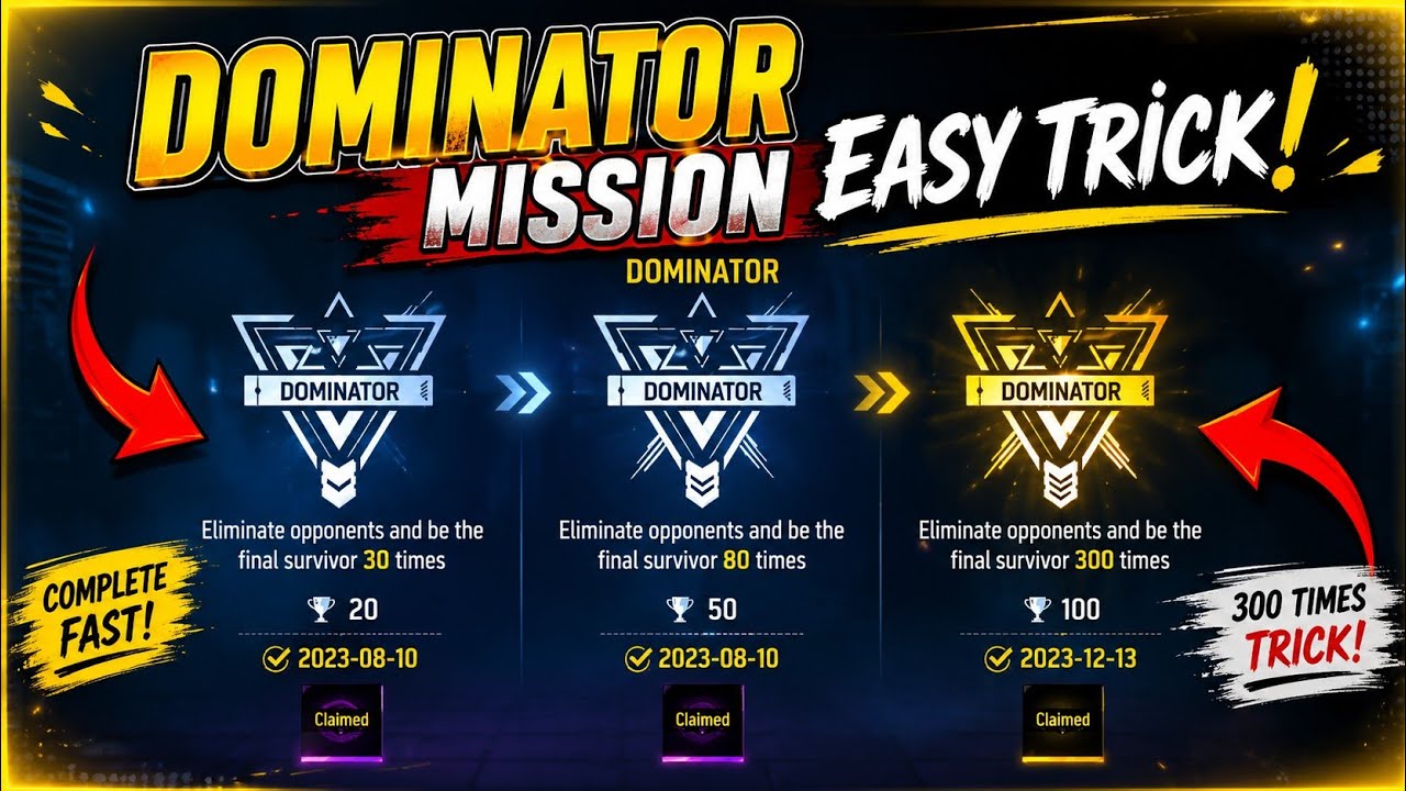 Dominator Mission Easy Trick ๐ฅ | Dominator Mission Kaise Complete Kare Free Fire
