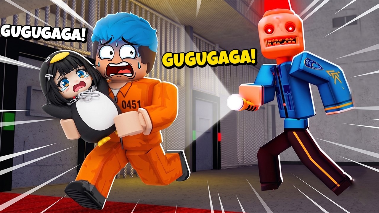 I HELPED GUGUGAGA ESCAPE THE MOST SECURE PRISON | ROBLOX | Escape Siren Cop's Prison