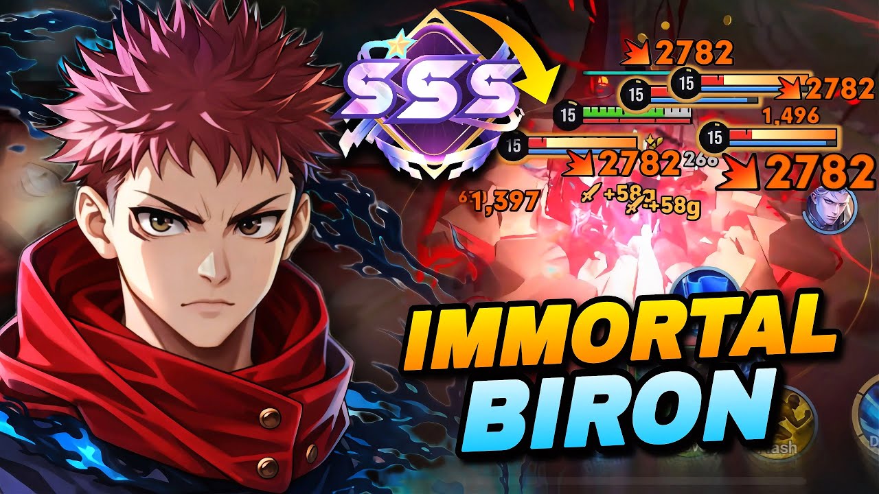 CHINA BIRON YUJI ITADORI WALKING FOUNTAIN IMMORTAL BUILD IN CLASH LANE! | HONOR OF KINGS