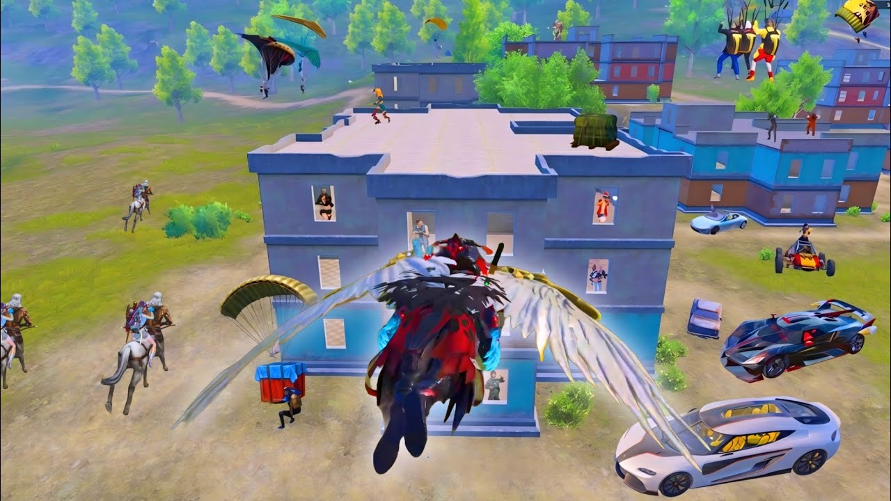 CRAZY RUSH GAMEPLAY with MAX BLOOD RAVEN X-SUIT in NEW 4.4 HERO'S CROWN THEME MODE π | PUBG Mobile