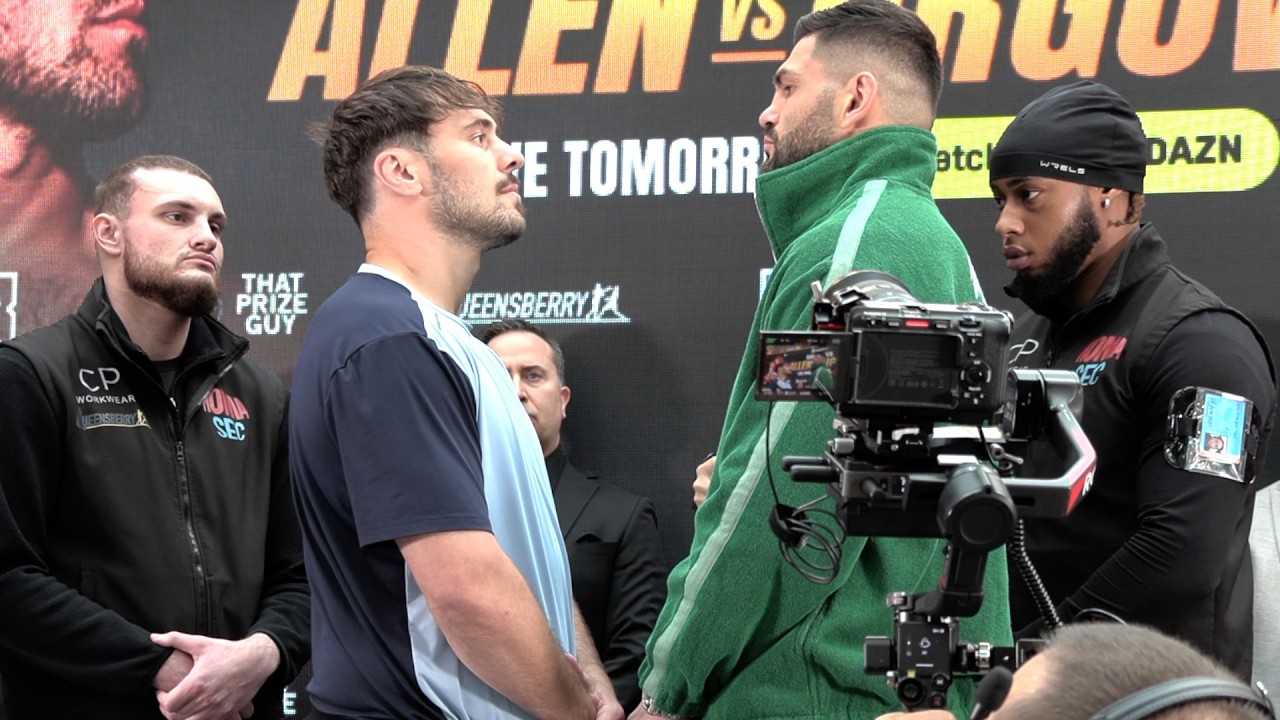 Dave Allen vs Filip Hrgovic • FULL WEIGH IN & FACE OFF | DAZN Boxing background