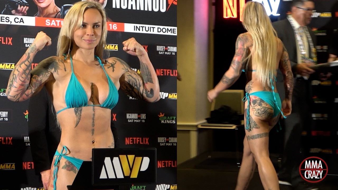Jade Masson-Wong weighs in for MVP MMA ahead of her Aline Pereira fight