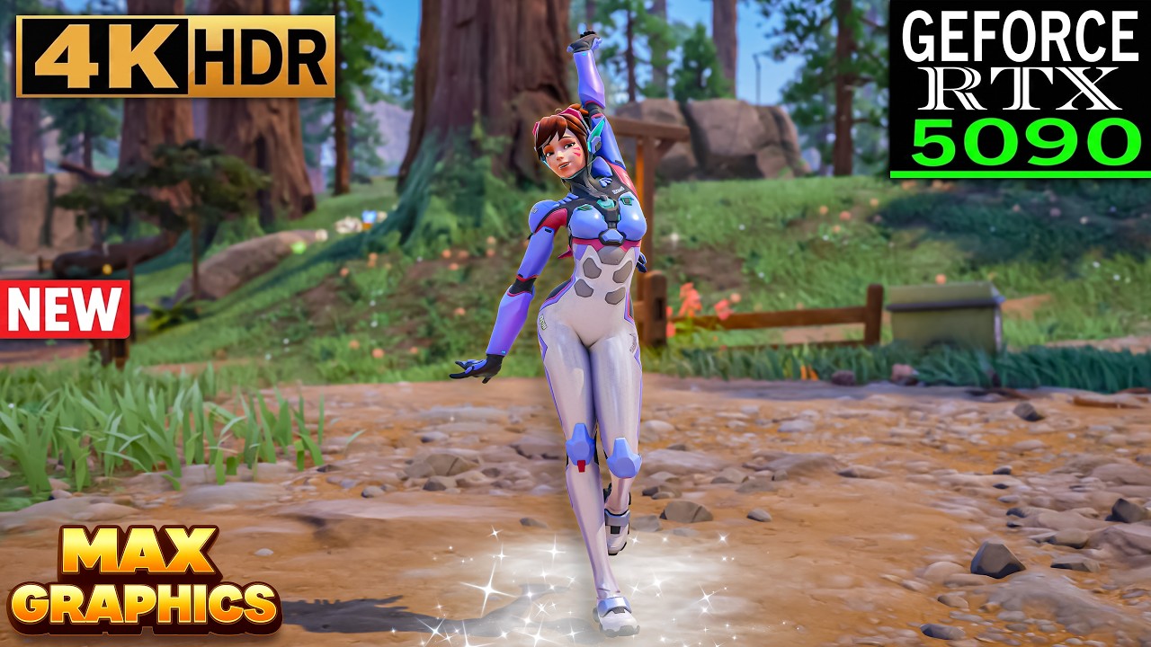Fortnite (RTX 5090) 4K HDR Gameplay | Skin D.Va (Overwatch Update)