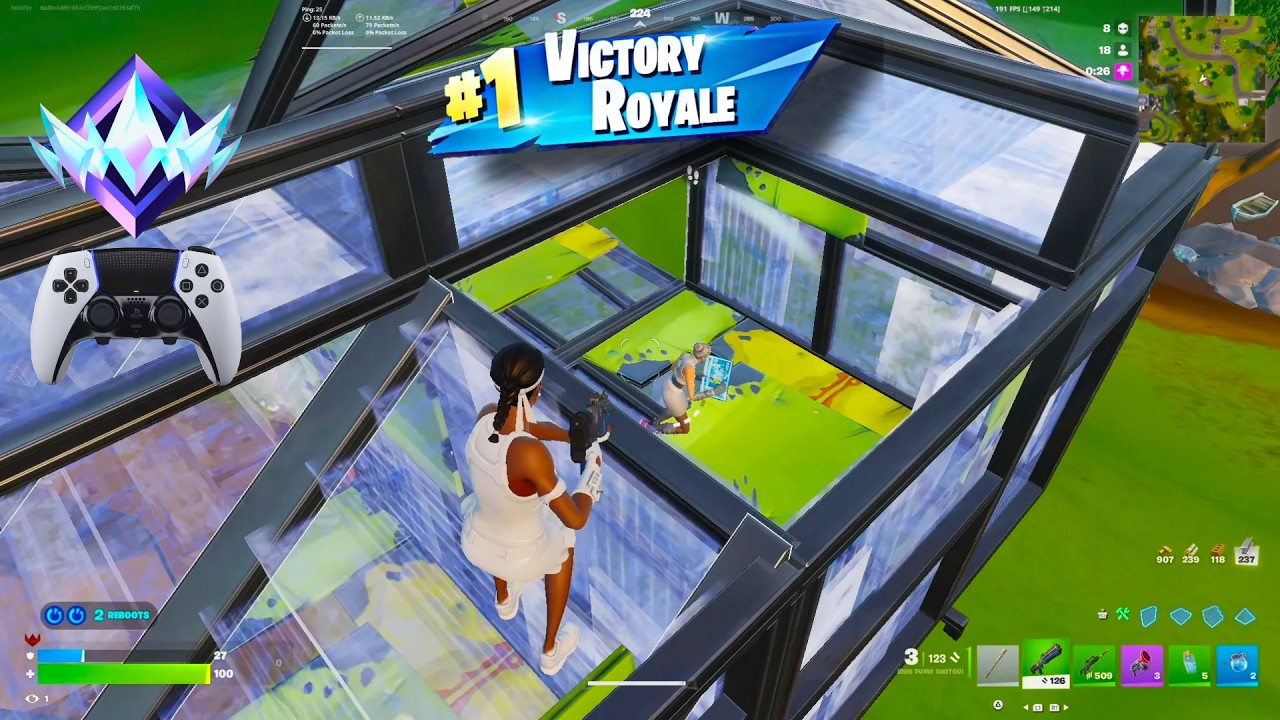 21 Elimination Fortnite Unreal Ranked Reload | PS5 Controller Gameplay background