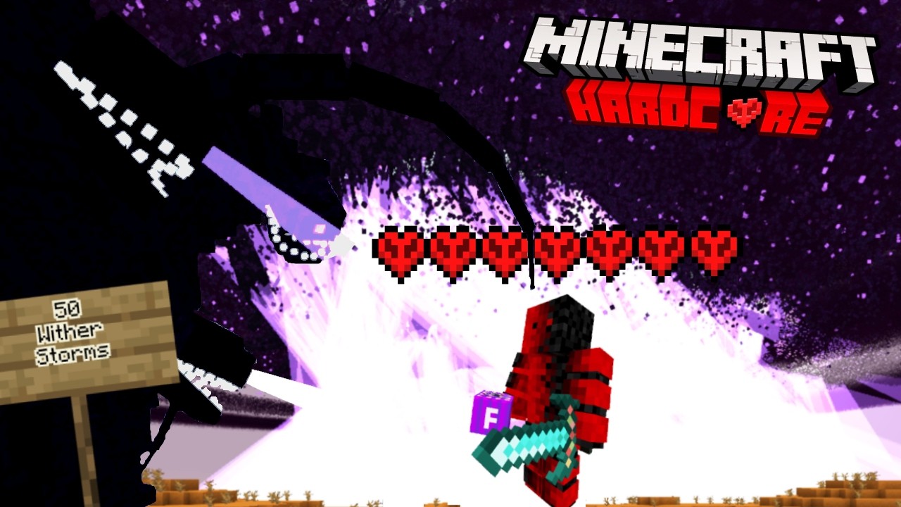 I Summoned 50 Wither Storms In Hardcore Minecraft!