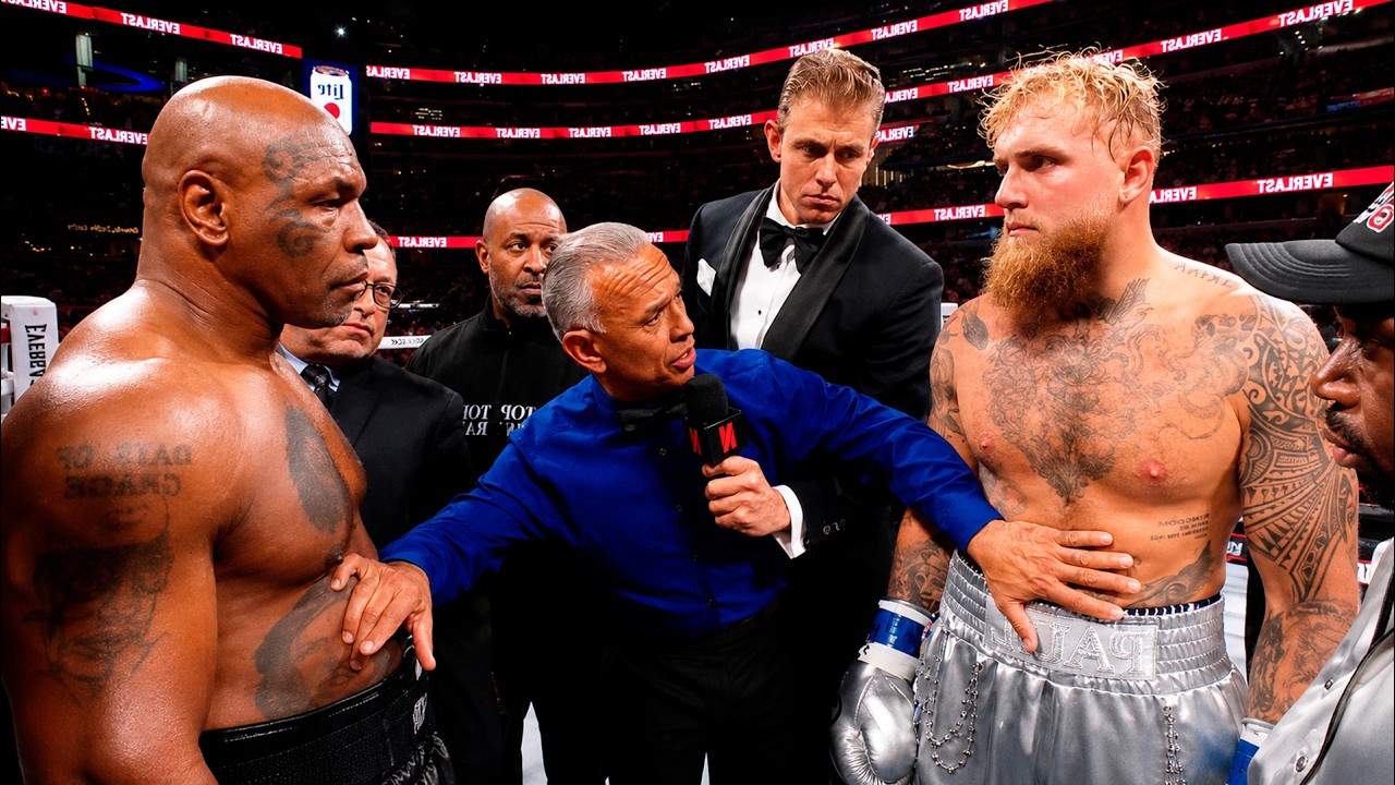 Mike Tyson (USA) vs Jake Paul (USA) | BOXING fight, HD, 60 fps background