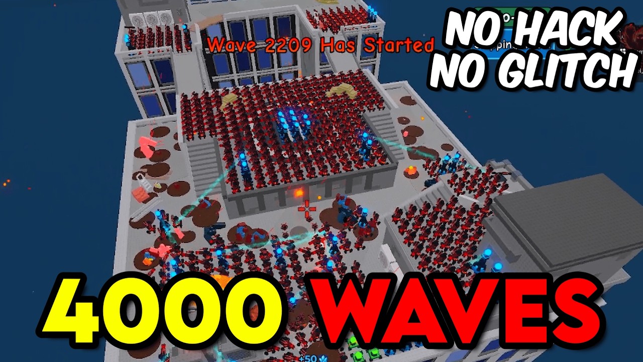 Surviving 4000 Waves In Survive Zombie Arena | Roblox