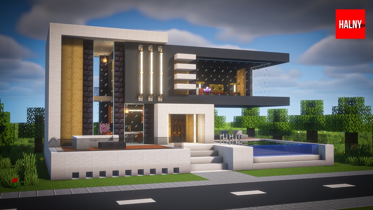 Modern house for minecraft tutorial