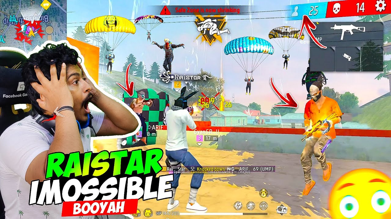 Raistar Impossible Booyah in Bimasakti Intense situation last zone - Free Fire Max background