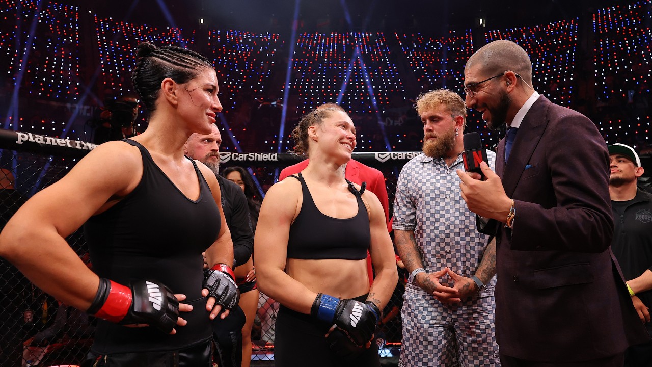 "GINA'S MY F***ING HERO!" | Ronda Rousey Post Fight Interview - MVP MMA background