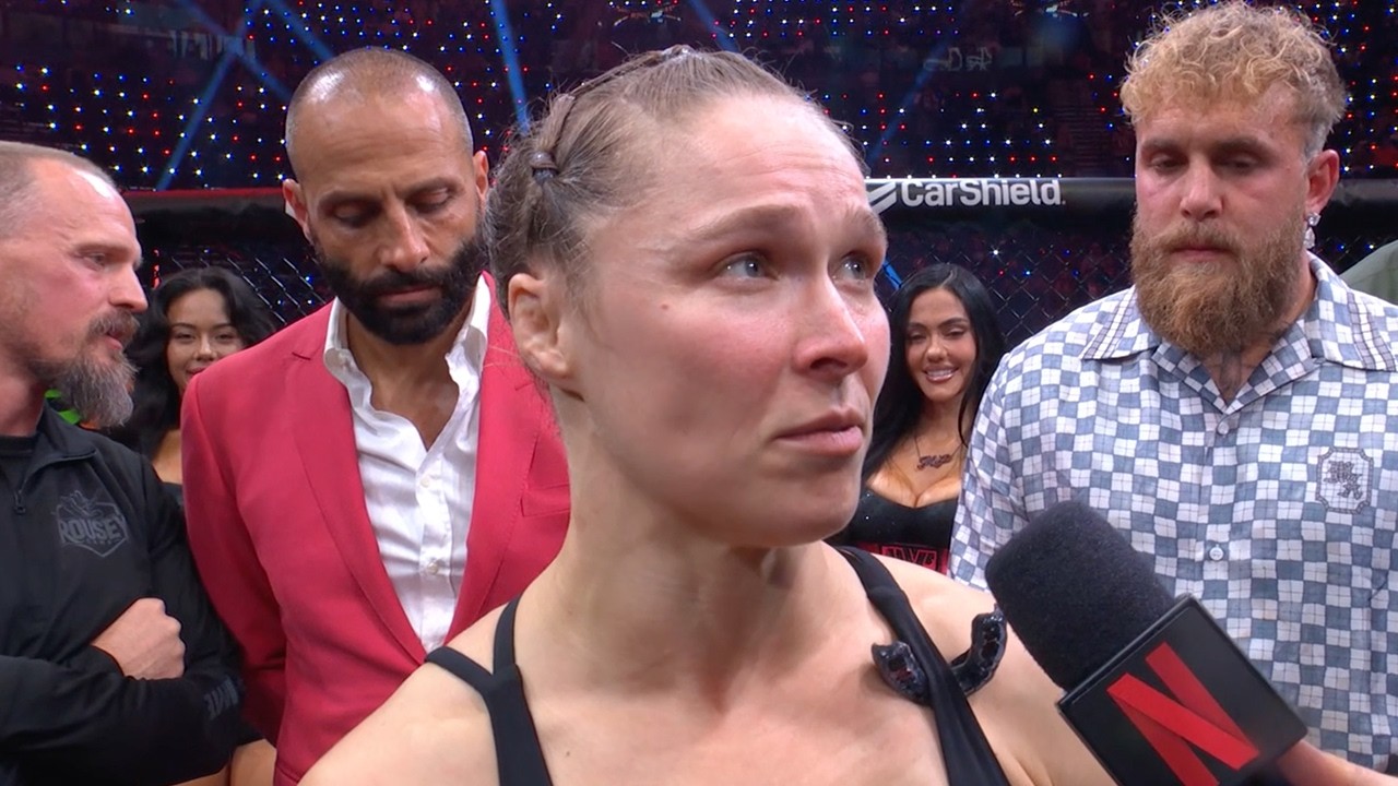 "She's my f---ing hero" Ronda Rousey Shows Love to Gina Carano in Post Fight Interview