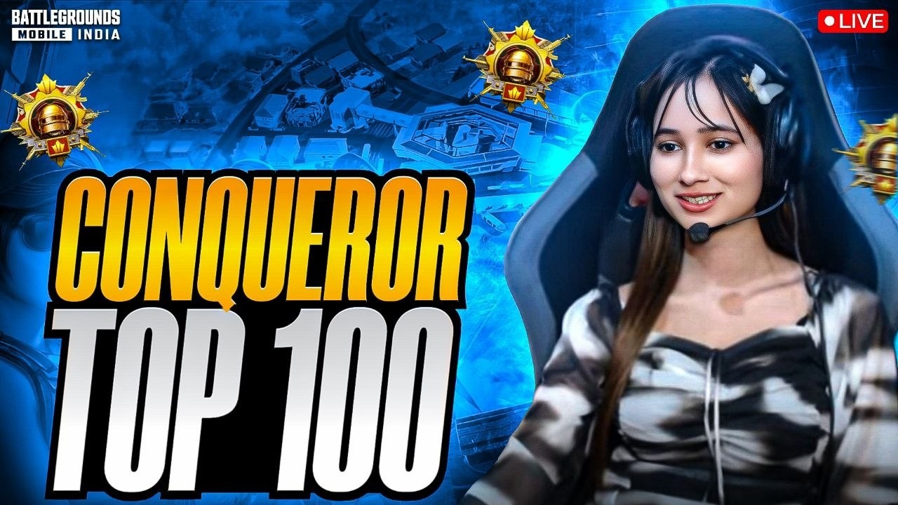 CONQUEROR TOP 100 LIVE😍PLAYING BGMI 4.3 UPDATE LIVE🥳 |#bgmilive #girlgamer #pubgmobile