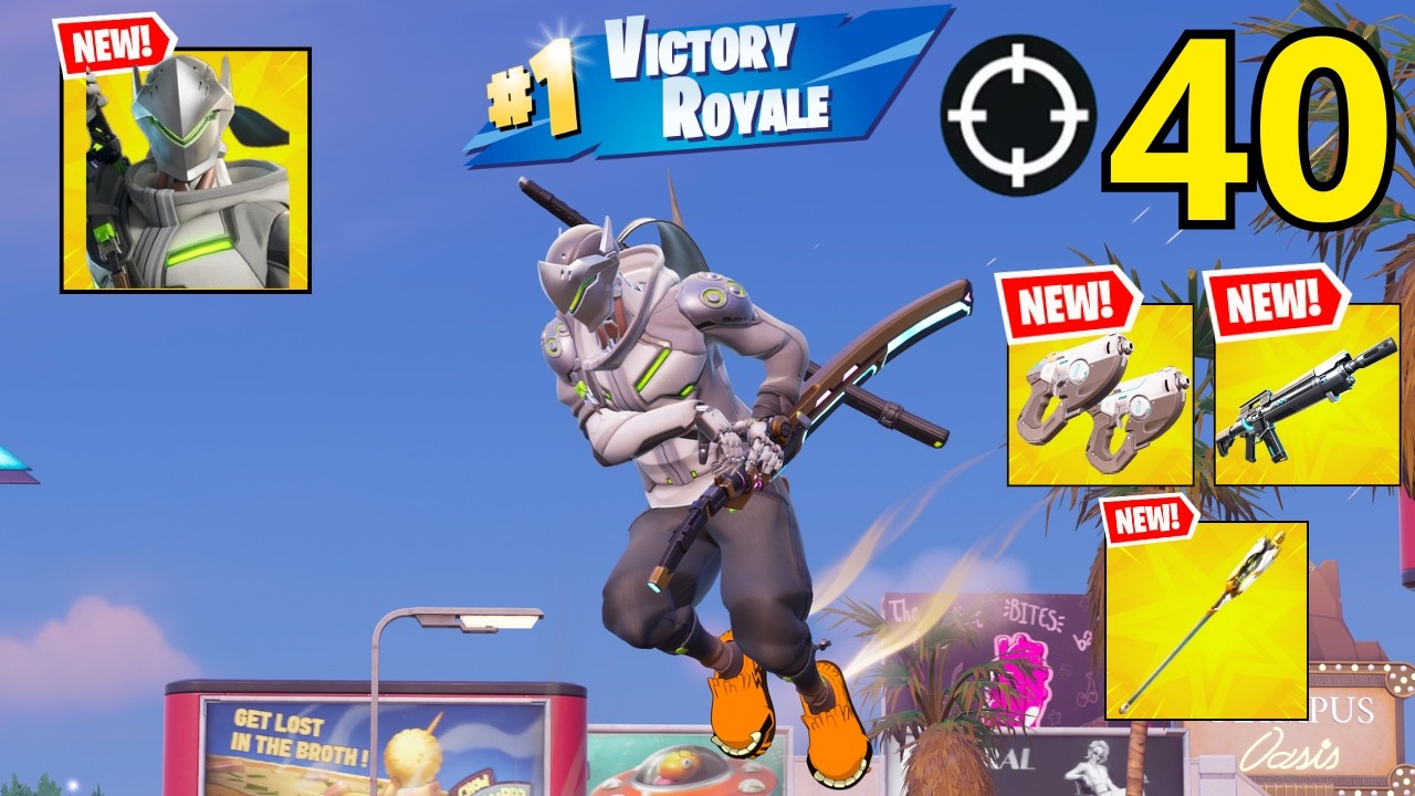 GENJI (Overwatch) Gameplay Wins Zero Build (NEW FORTNITE CHAPTER 7 SEASON 2)