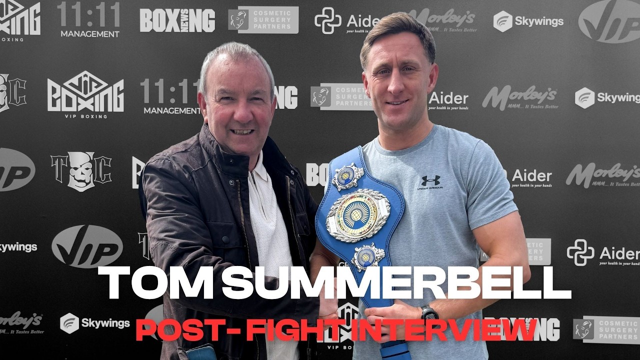 Tom Summerbell Reacts to Dominant Commonwealth International Title Win in Aberdeen background