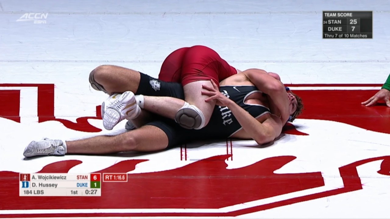 184lbs Abraham Wojcikiewicz (Stanford) vs David Hussey (Duke) background