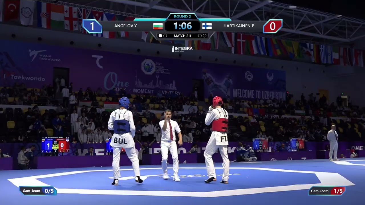 211 Round of 64 M 68kg BUL ANGELOV Y FIN HARTIKAINEN P PGM background