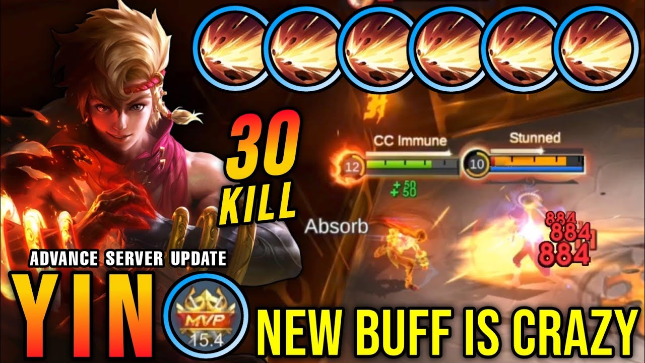 30 Kills!! New Buffed Yin is Crazy!! - Advance Server Update ~ MLBB