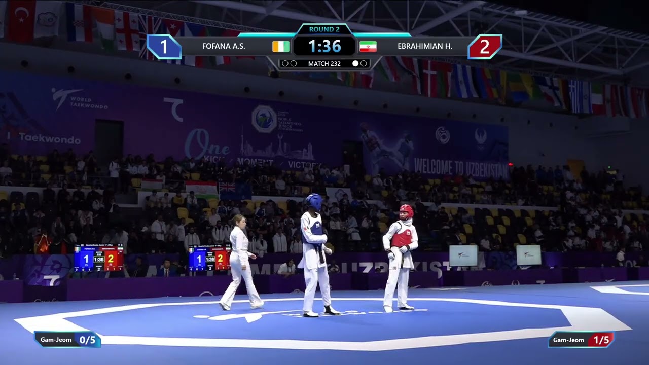 232 Quarterfinals F 49kg CIV FOFANA A S IRI EBRAHIMIAN H PGM background