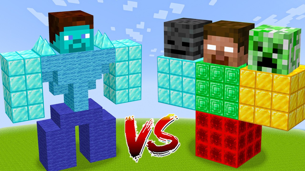 DIAMOND MUTANT STEVE vs All Minecraft Bosses - Minecraft Mob Battle background