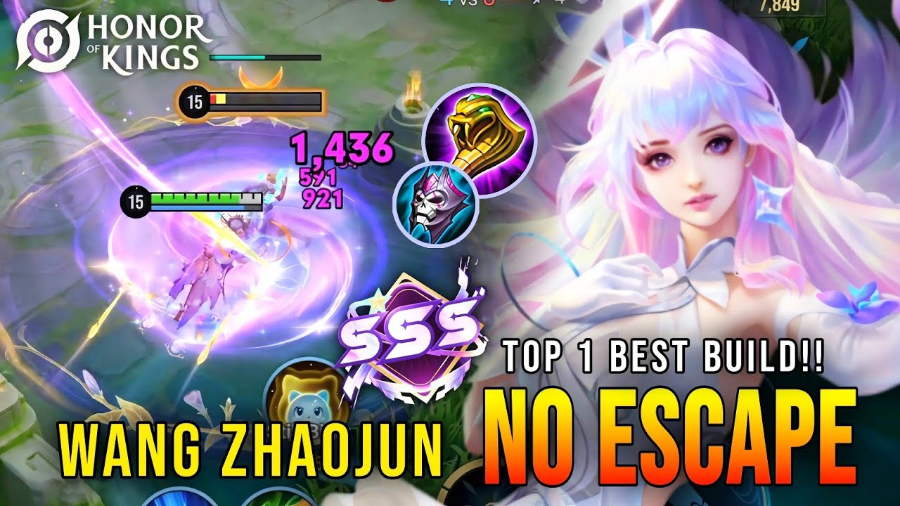 NO ESCAPE!! Wang Zhaojun 16.0 SSS MVP Gameplay - Top 1 Best Build | HOK