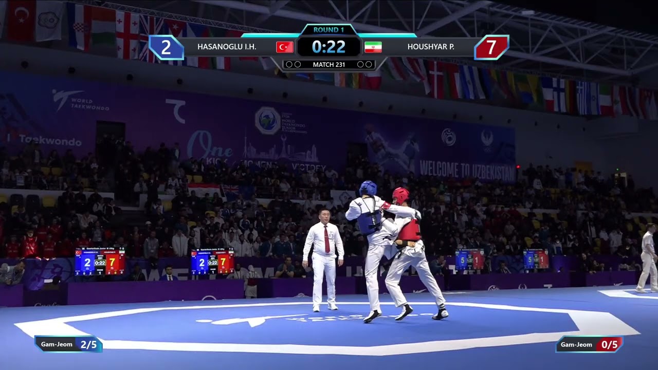 231 Quarterfinals M 63kg TUR HASANOGLU I H IRI HOUSHYAR P PGM background