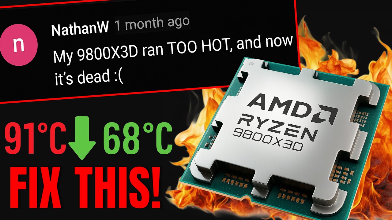 Ryzen 9800X3Ds are Running TOO HOT & Dying?! - Here's the FIX!🔧🔥 background