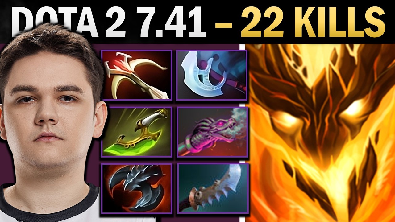 Shadow Fiend Dota 2 7.41 with 22 Kills and Hydras - Dota 2 Gameplay
