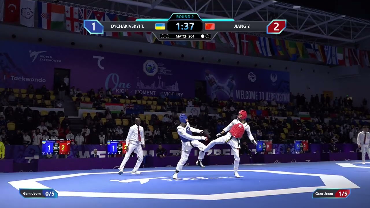 204 Round of 64 M 63kg UKR DYCHAKIVSKYI T CHN JIANG Y PGM background