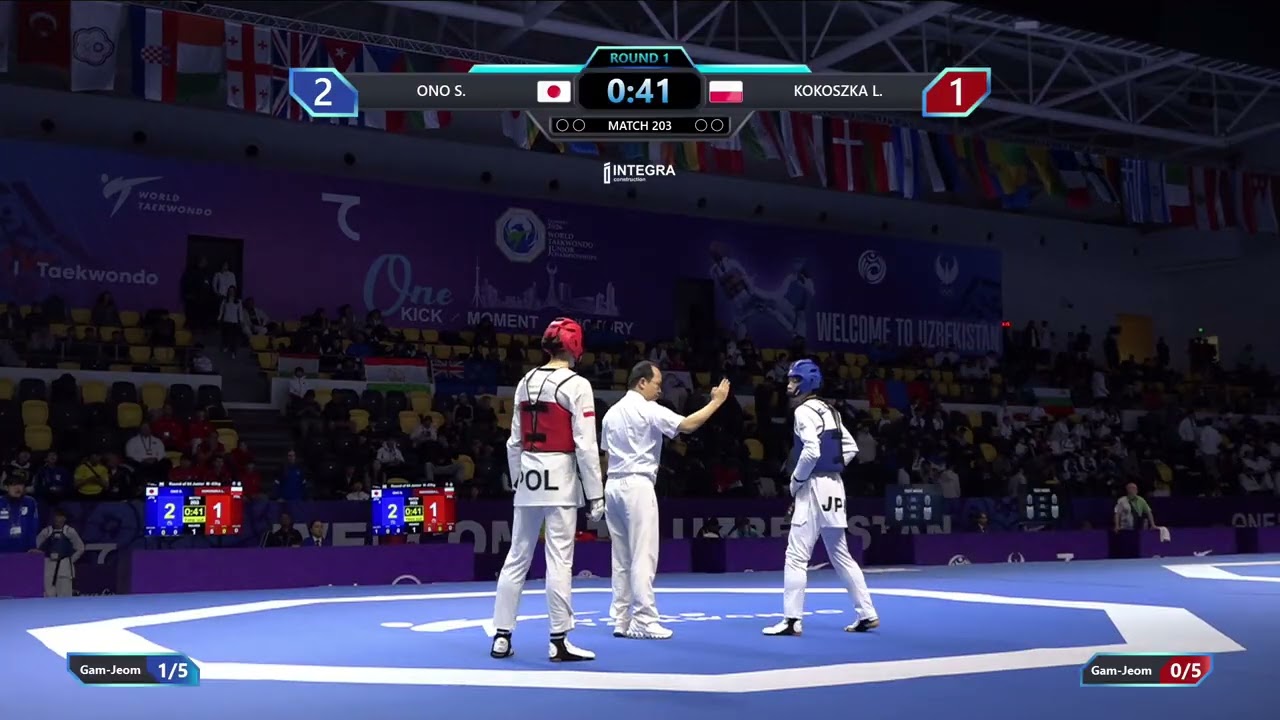 203 Round of 64 M 63kg JPN ONO S POL KOKOSZKA L PGM background