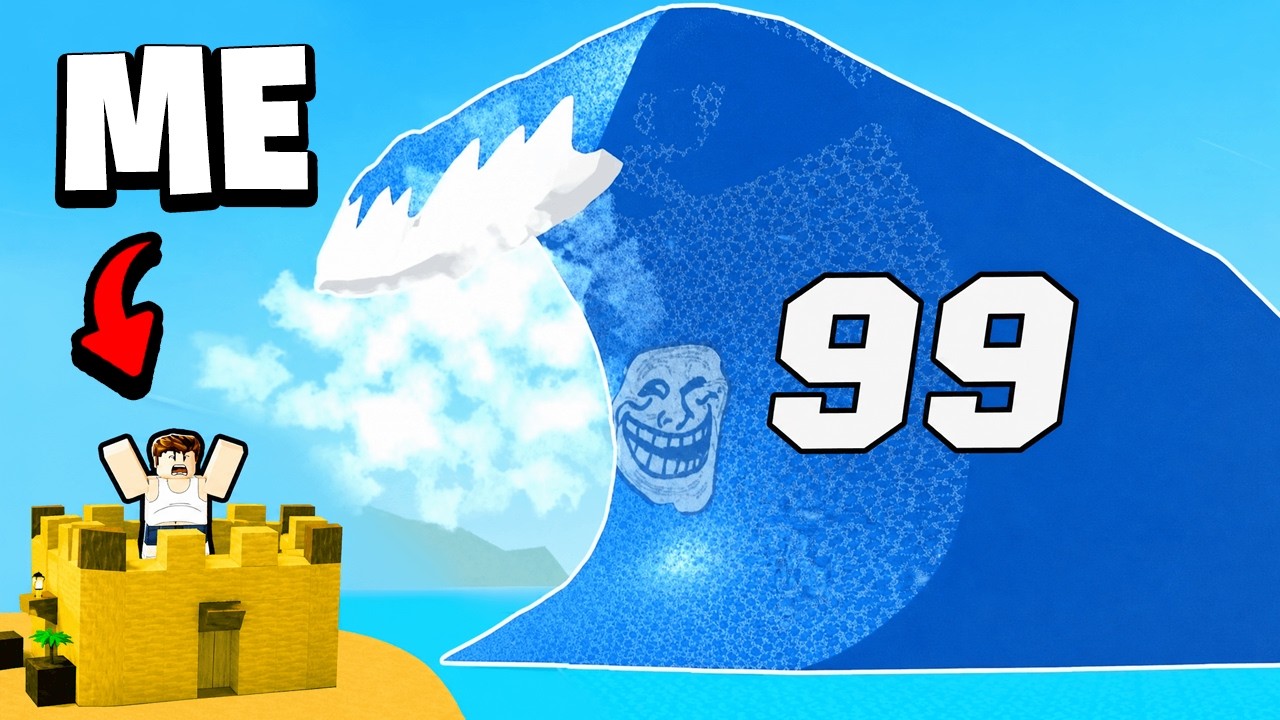 I Built a Sand Castle to Survive a MAX TSUNAMI background