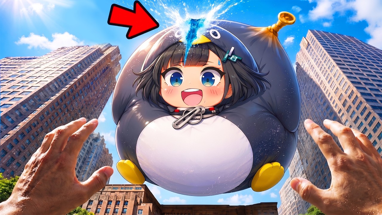 Giant Gugu Gaga Penguin WATER BALLOON Pops.. in Roblox!