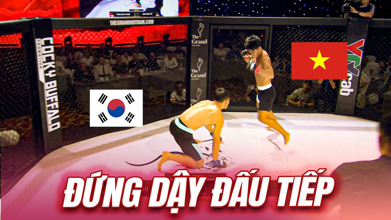 Đại chiến NÓNG NHƯ LỬA của học trò DUY NHẤT vs đối thủ Hàn Quốc. Đấm làm đối thủ xuống sàn. Vậy mà background
