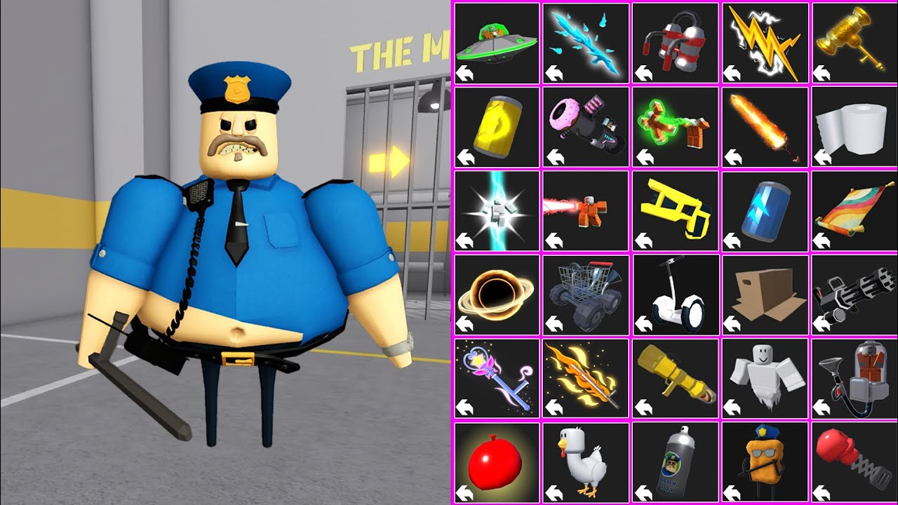 🚨PRISONER ESCAPE! HARD MODE - Police Barry (FREE ITEMS)😱Obby Full Gameplay 4K #roblox