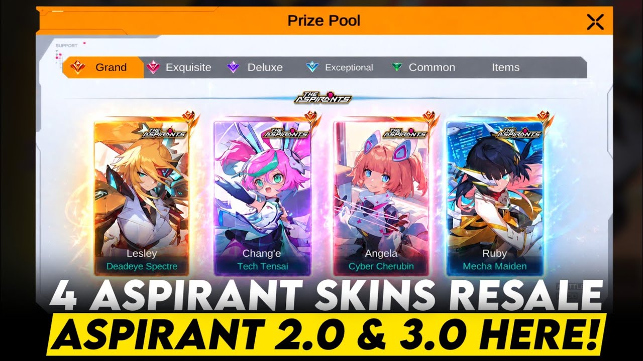 4 ASPIRANT SKINS RUBY, ANGELA, LESLEY AND CHANG'E RESALE !? | ASPIRANT 2.0 & 3.0 SERIES EVENT background