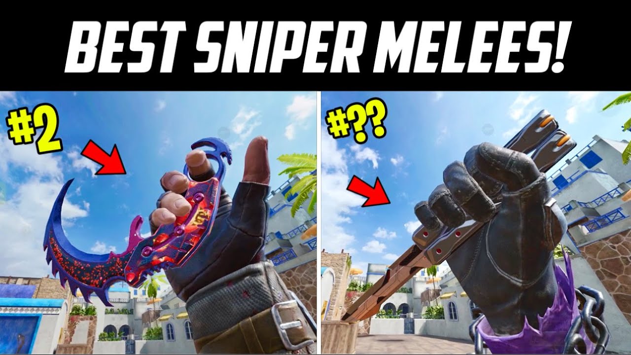 Top 5 BEST MELEE To Use For Aggressive Sniping in CODM! background