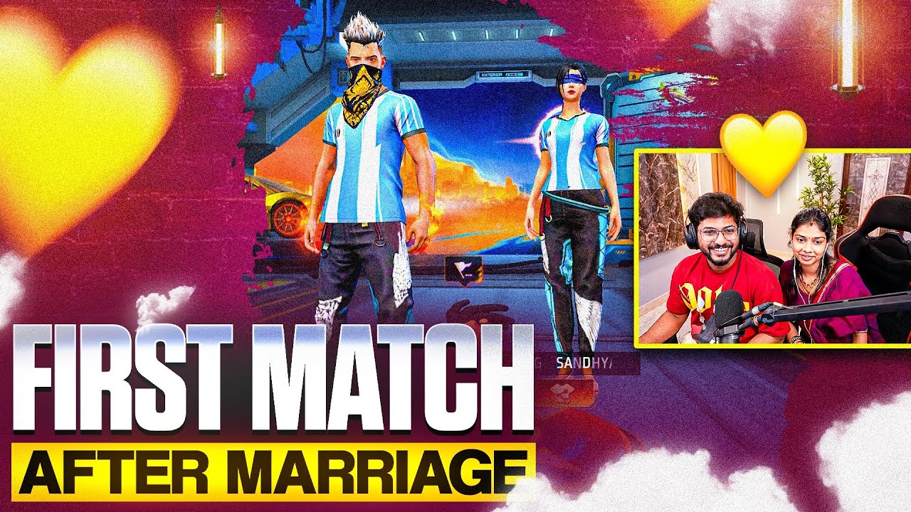 Playing FreeFire W/@Sandhya (My Wife💕) First Match After Marriage 😍 - Free Fire Telugu - MBG ARMY